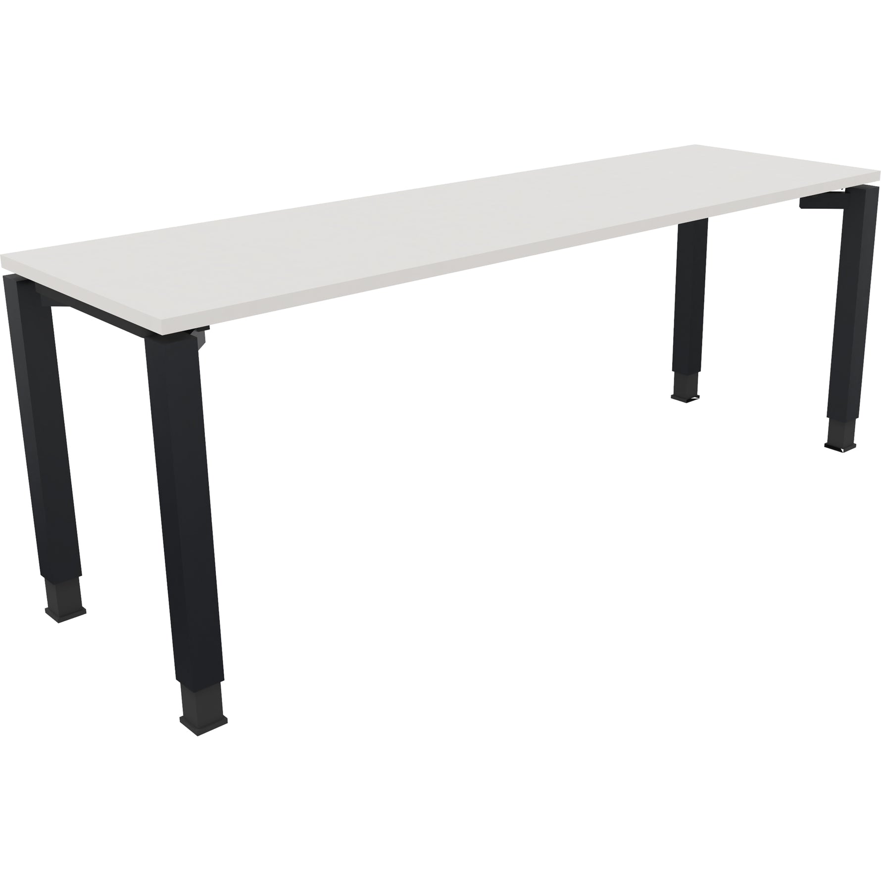 Neutralware Schreibtisch all in one 2.000 x 680-820 x 600 mm (B x H x T) Vierfuß Quadratrohr diamant weiß