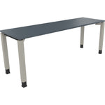 Neutralware Schreibtisch all in one 2.000 x 680-820 x 600 mm (B x H x T) Vierfuß Quadratrohr lavagrau – Produktbild 2