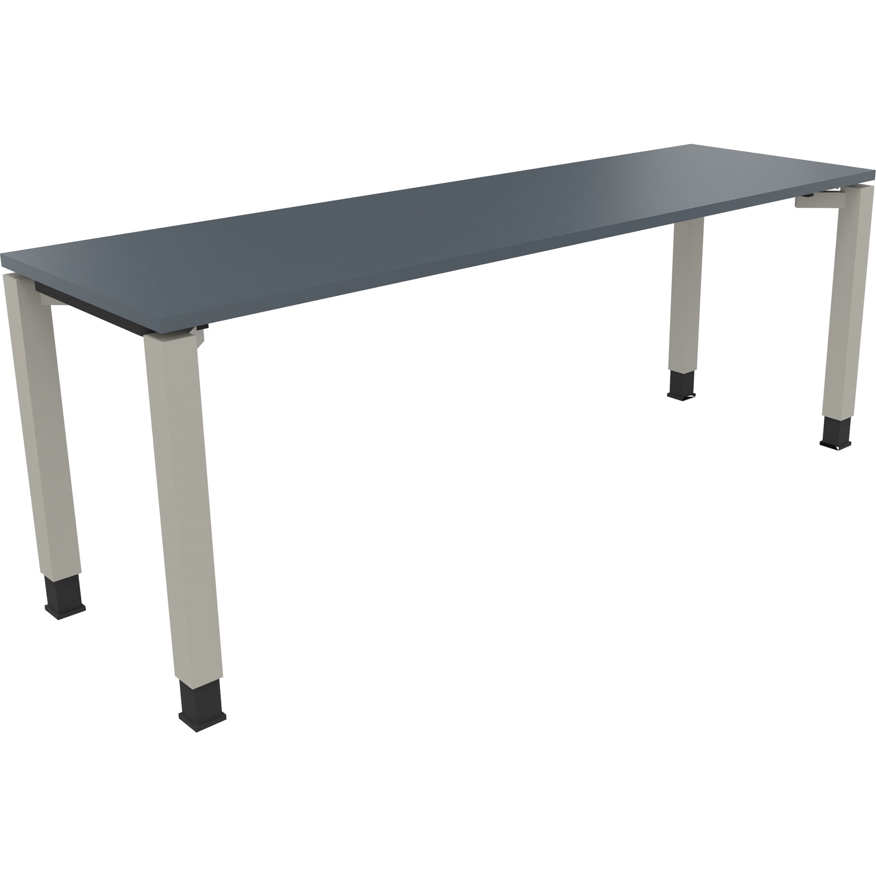 Neutralware Schreibtisch all in one 2.000 x 680-820 x 600 mm (B x H x T) Vierfuß Quadratrohr lavagrau – Produktbild 2