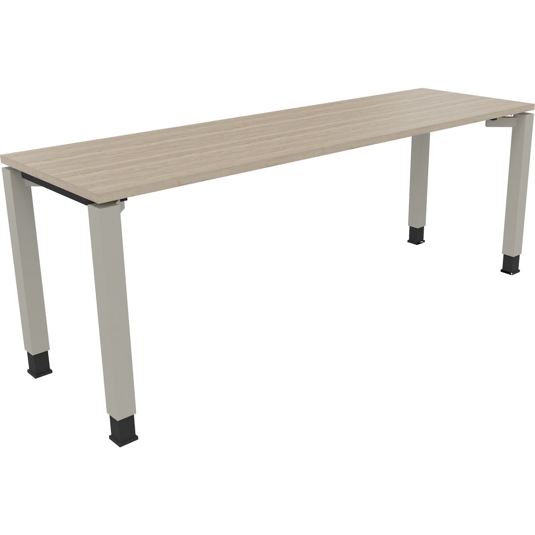 Neutralware Schreibtisch all in one 2.000 x 680-820 x 600 mm (B x H x T) Vierfuß Quadratrohr eiche natur – Produktbild 2