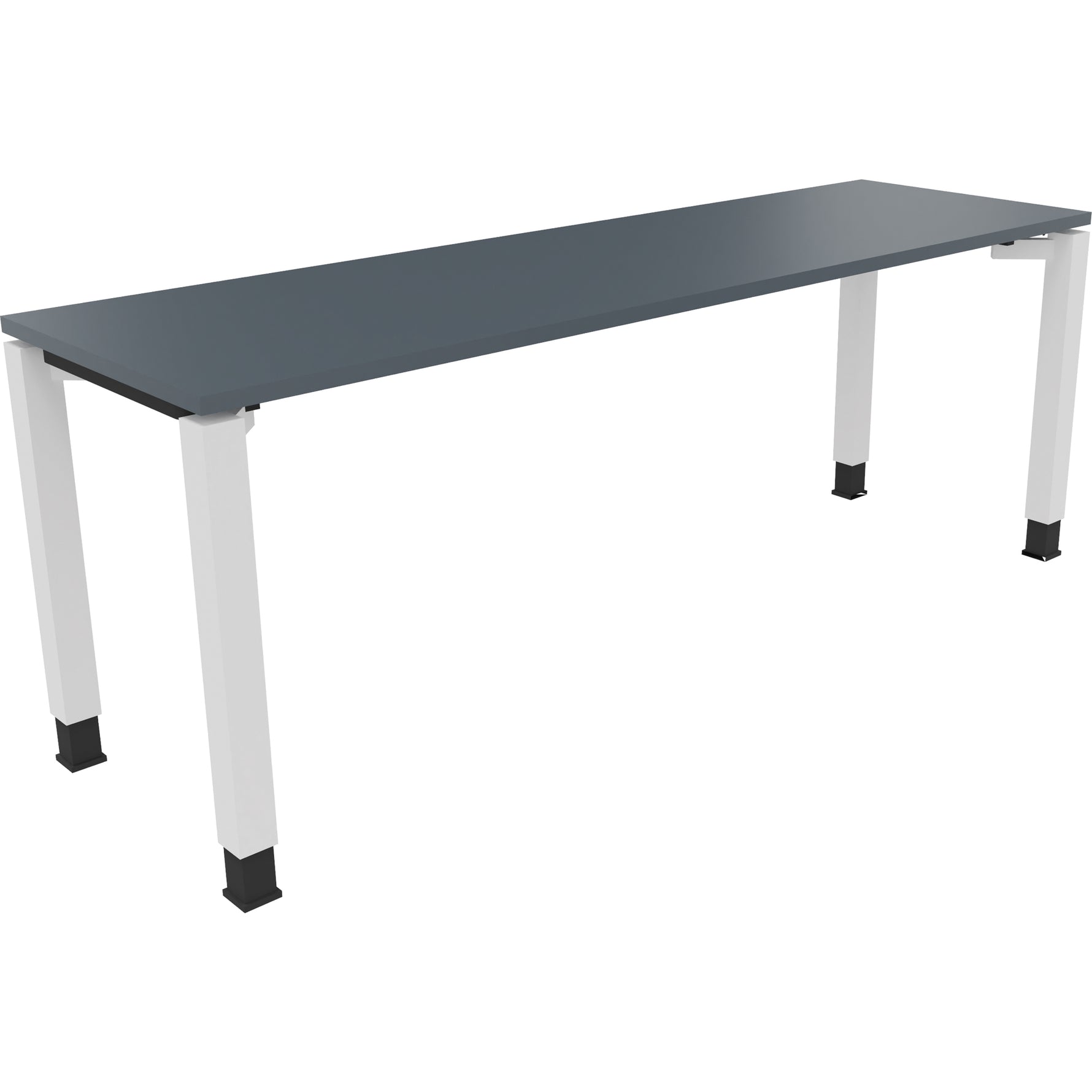 Neutralware Schreibtisch all in one 2.000 x 680-820 x 600 mm (B x H x T) Vierfuß Quadratrohr lavagrau – Produktbild 3