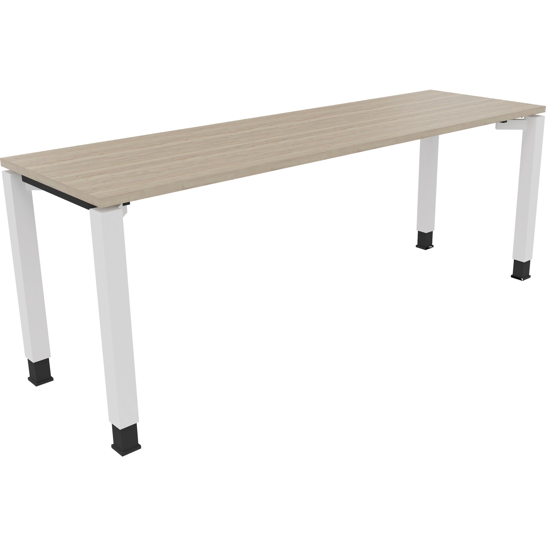 Neutralware Schreibtisch all in one 2.000 x 680-820 x 600 mm (B x H x T) Vierfuß Quadratrohr eiche natur – Produktbild 3
