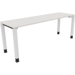 Neutralware Schreibtisch all in one 2.000 x 680-820 x 600 mm (B x H x T) Vierfuß Quadratrohr diamant weiß – Produktbild