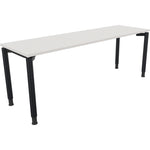 Neutralware Schreibtisch all in one 2.000 x 680-820 x 600 mm (B x H x T) Vierfuß Rundrohr diamant weiß