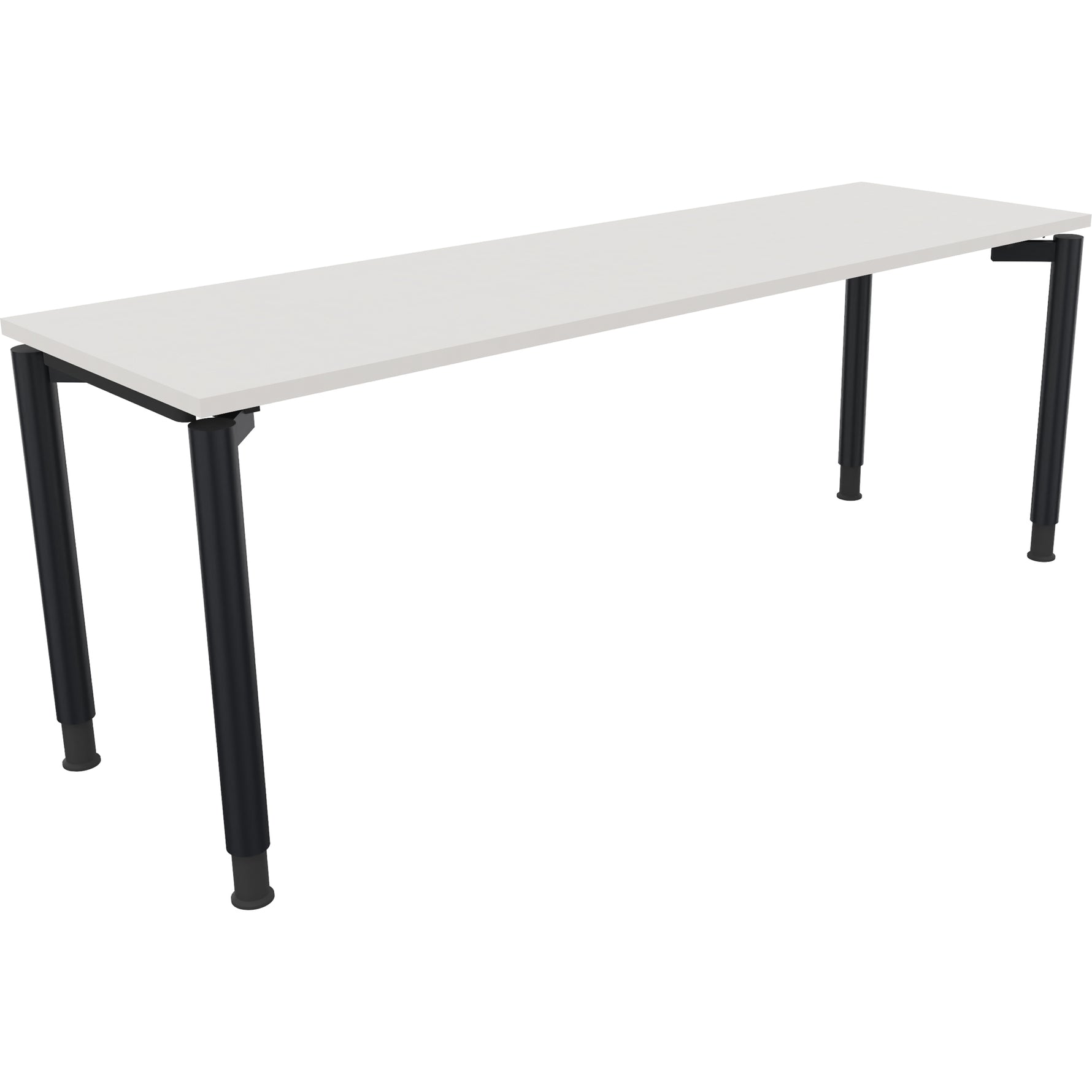 Neutralware Schreibtisch all in one 2.000 x 680-820 x 600 mm (B x H x T) Vierfuß Rundrohr diamant weiß