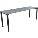 Neutralware Schreibtisch all in one 2.000 x 680-820 x 600 mm (B x H x T) Vierfuß Rundrohr beton hell