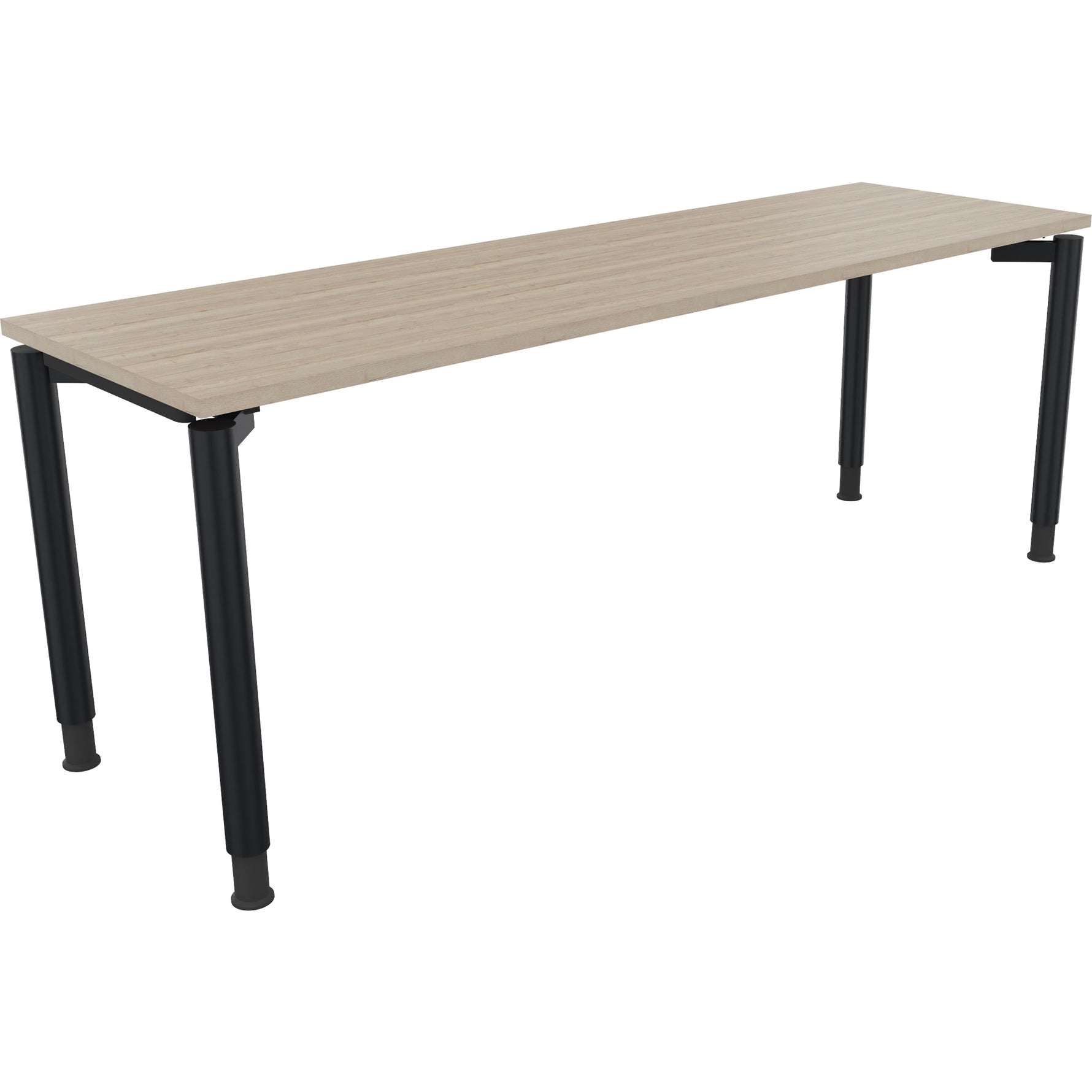 Neutralware Schreibtisch all in one 2.000 x 680-820 x 600 mm (B x H x T) Vierfuß Rundrohr eiche natur