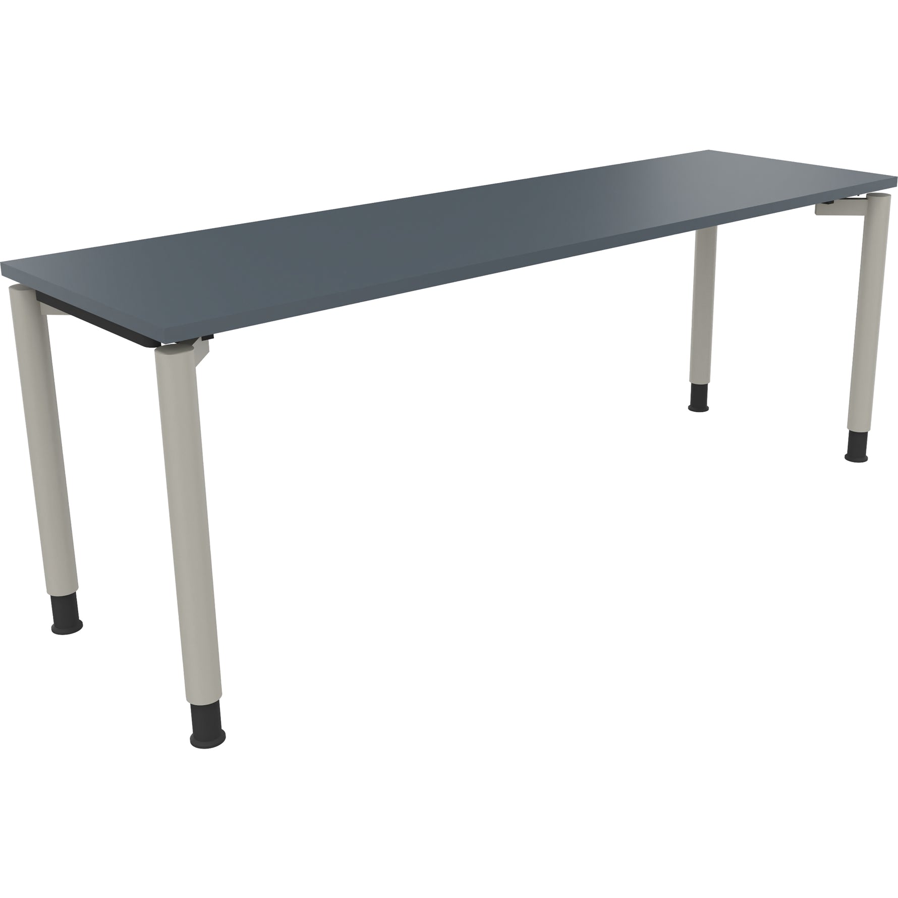 Neutralware Schreibtisch all in one 2.000 x 680-820 x 600 mm (B x H x T) Vierfuß Rundrohr lavagrau – Produktbild 2