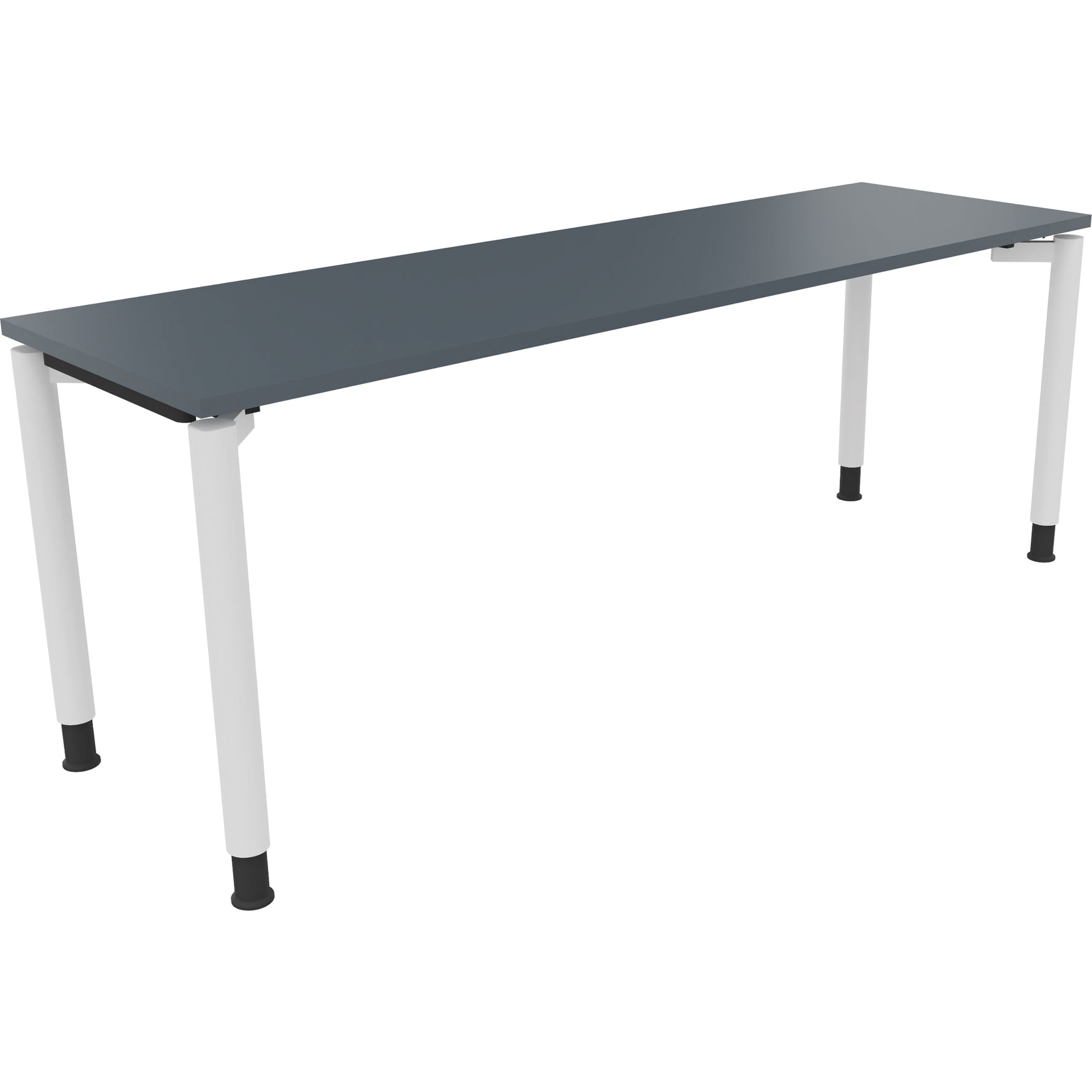 Neutralware Schreibtisch all in one 2.000 x 680-820 x 600 mm (B x H x T) Vierfuß Rundrohr lavagrau – Produktbild 3