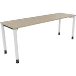 Neutralware Schreibtisch all in one 2.000 x 680-820 x 600 mm (B x H x T) Vierfuß Rundrohr eiche natur – Produktbild 3