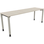 Neutralware Schreibtisch all in one 2.000 x 680-820 x 600 mm (B x H x T) Vierfuß Rundrohr akazie hell – Produktbild 2