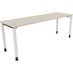 Neutralware Schreibtisch all in one 2.000 x 680-820 x 600 mm (B x H x T) Vierfuß Rundrohr akazie hell – Produktbild 3