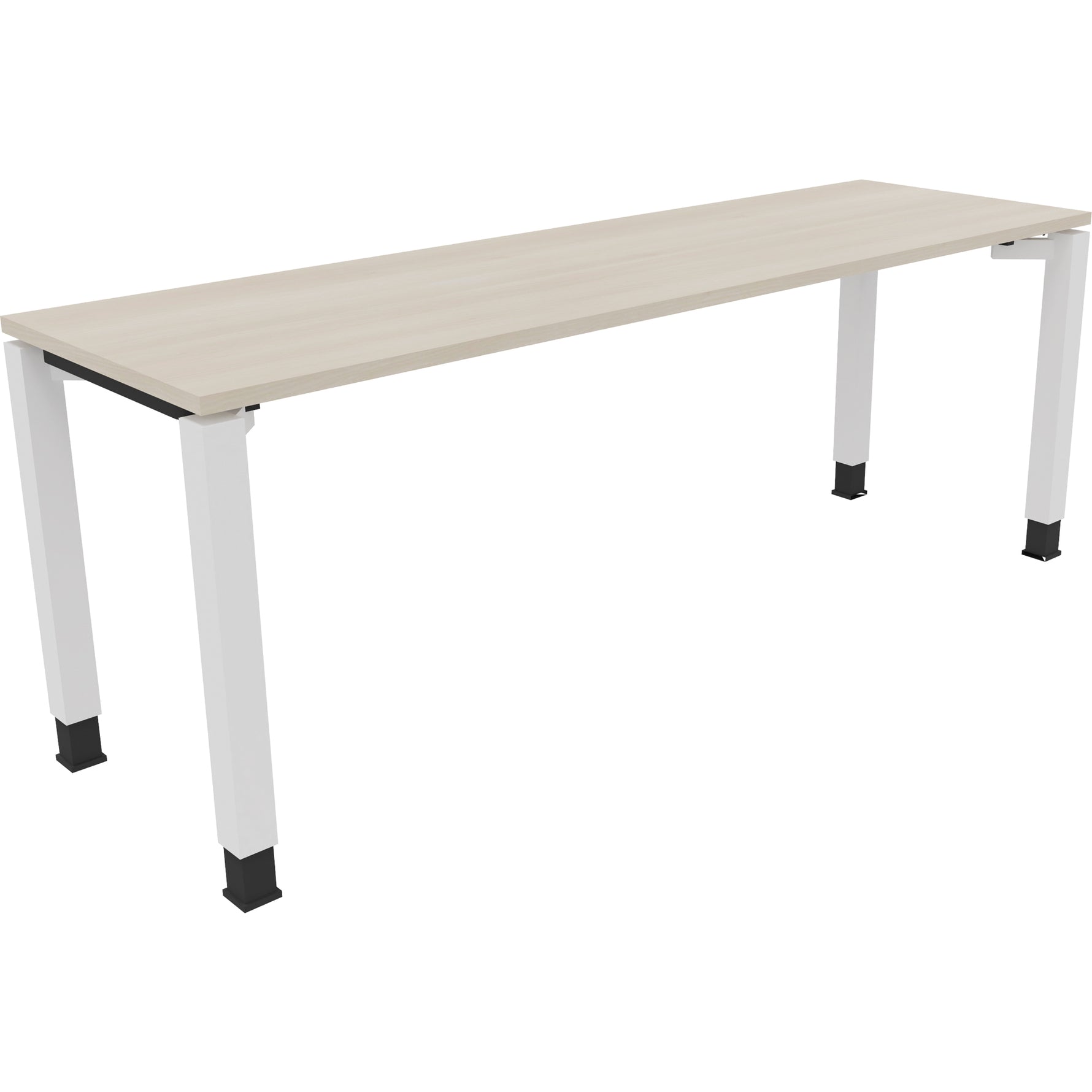 Neutralware Schreibtisch all in one 2.000 x 680-820 x 600 mm (B x H x T) Vierfuß Quadratrohr akazie hell – Produktbild 3