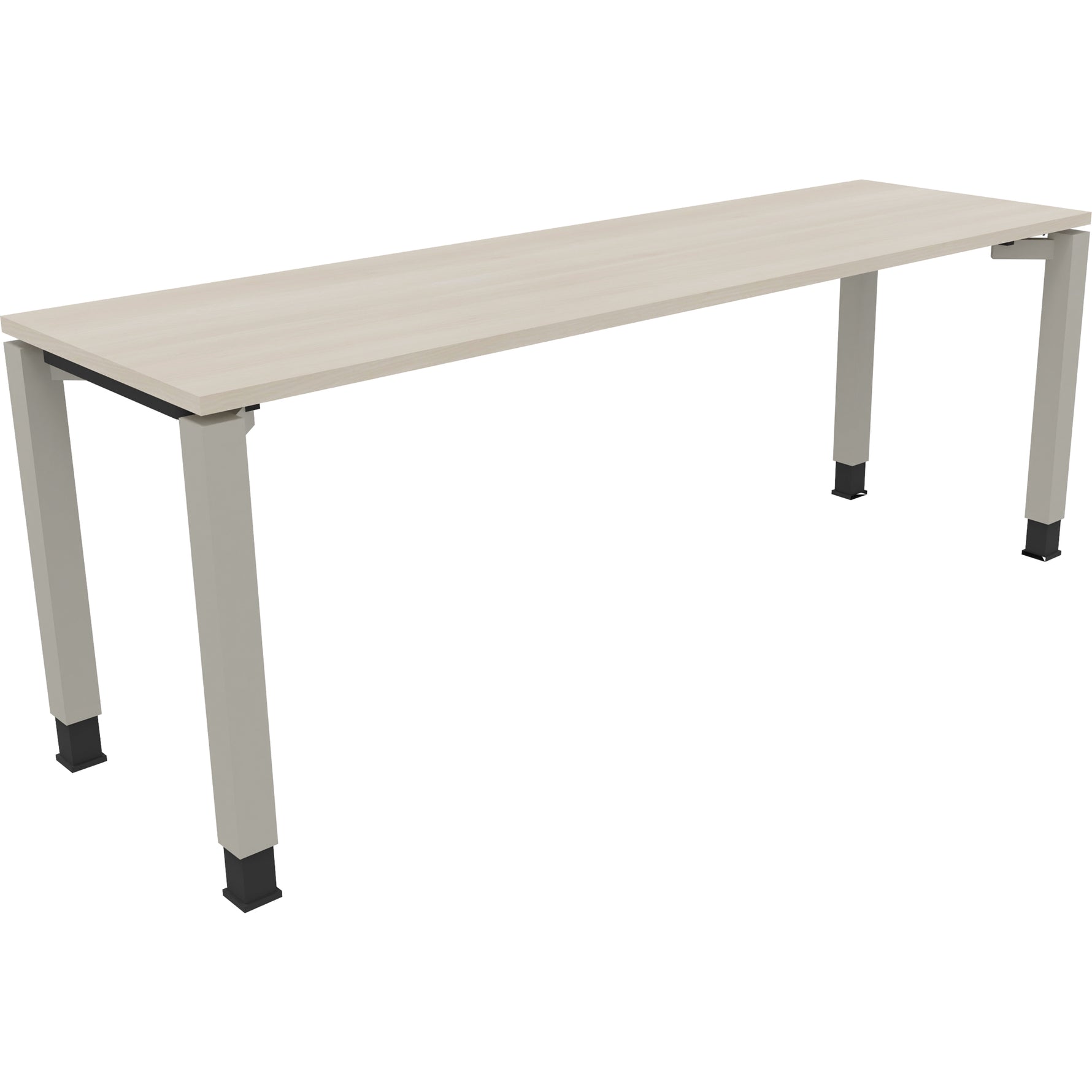 Neutralware Schreibtisch all in one 2.000 x 680-820 x 600 mm (B x H x T) Vierfuß Quadratrohr akazie hell – Produktbild 2