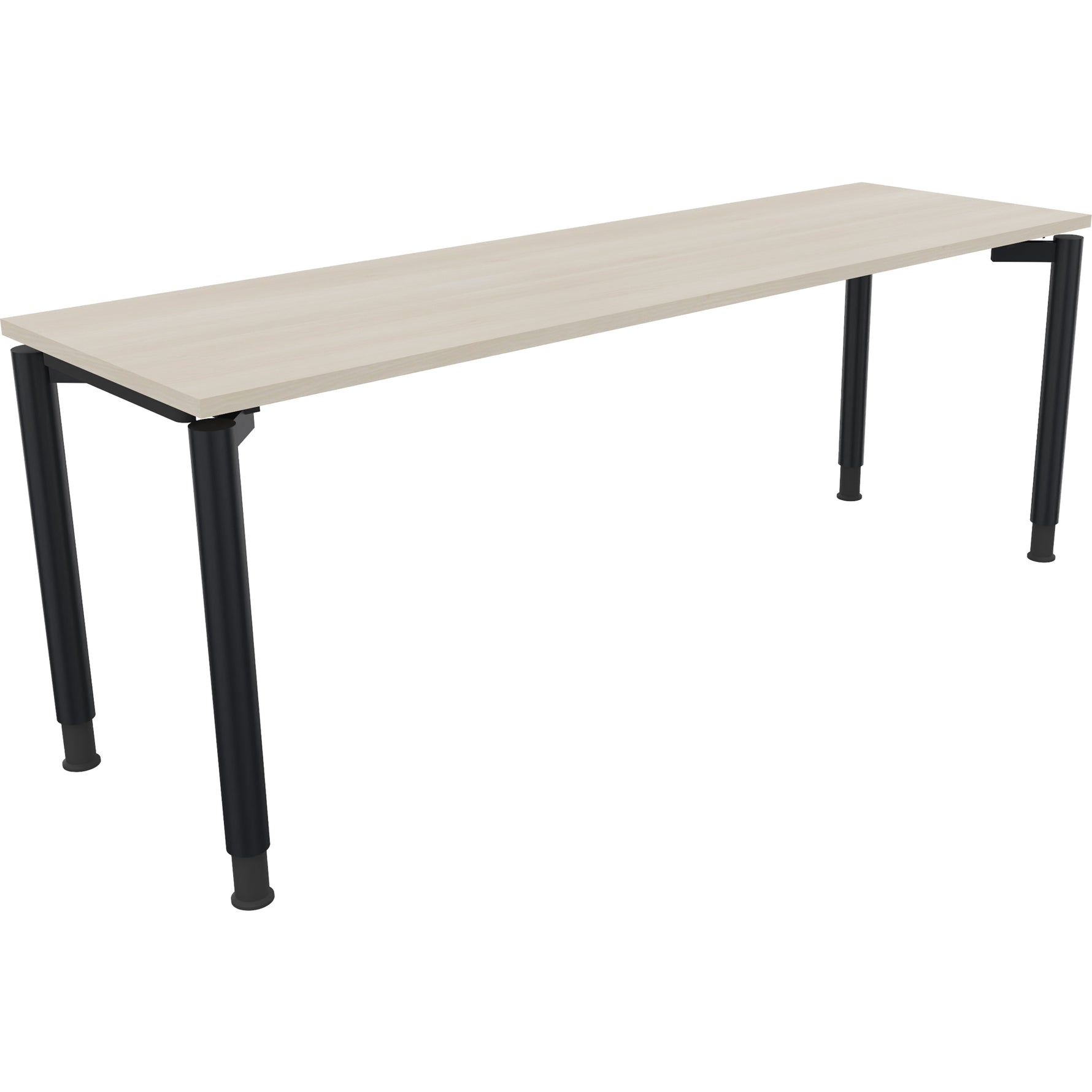 Neutralware Schreibtisch all in one 2.000 x 680-820 x 600 mm (B x H x T) Vierfuß Rundrohr akazie hell