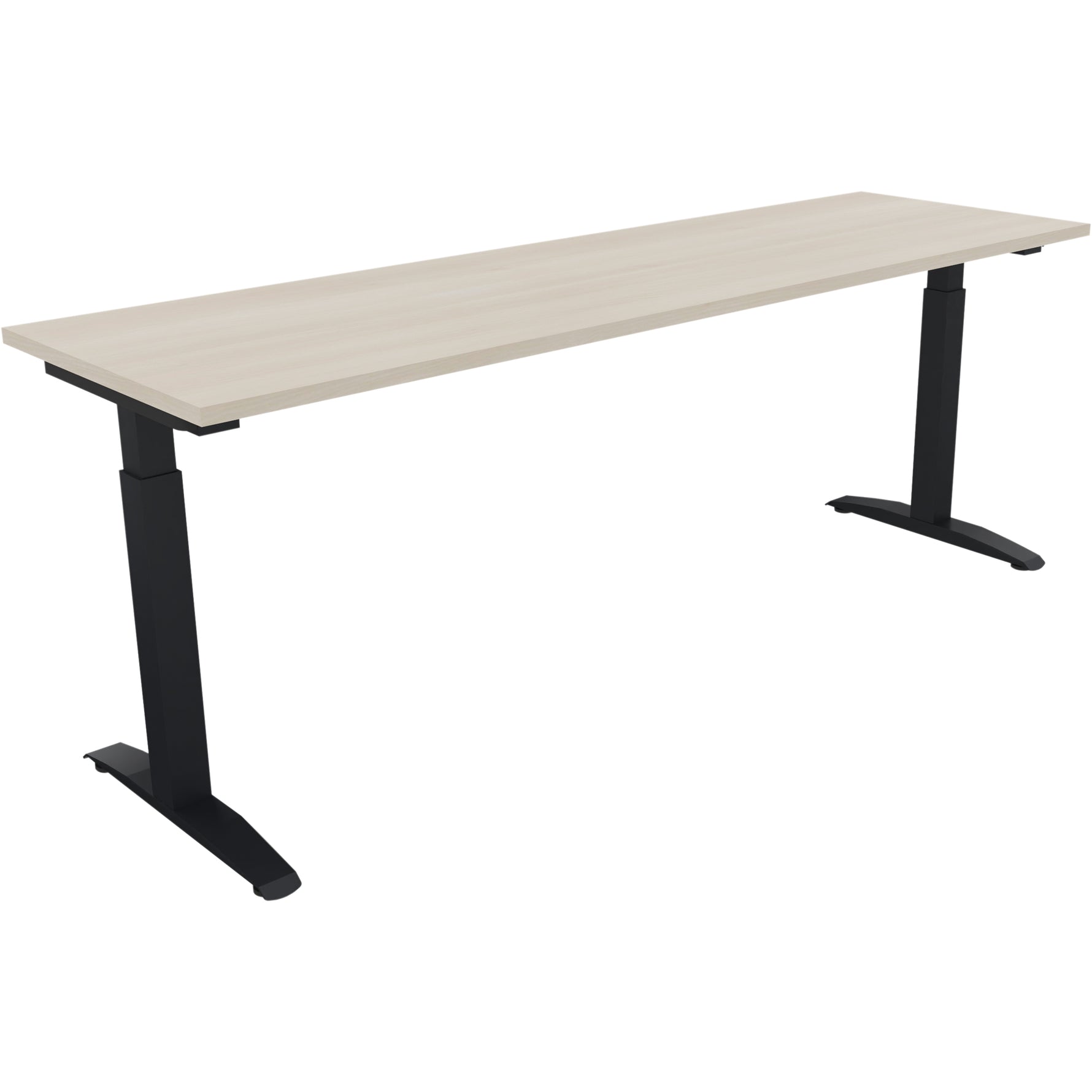 Neutralware Schreibtisch all in one 2.000 x 650-850 x 600 mm (B x H x T) Flachkufe Quadratrohr akazie hell