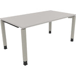 Neutralware Schreibtisch all in one 1.600 x 680-820 x 900 mm (B x H x T) Vierfuß Quadratrohr lichtgrau – Produktbild 2