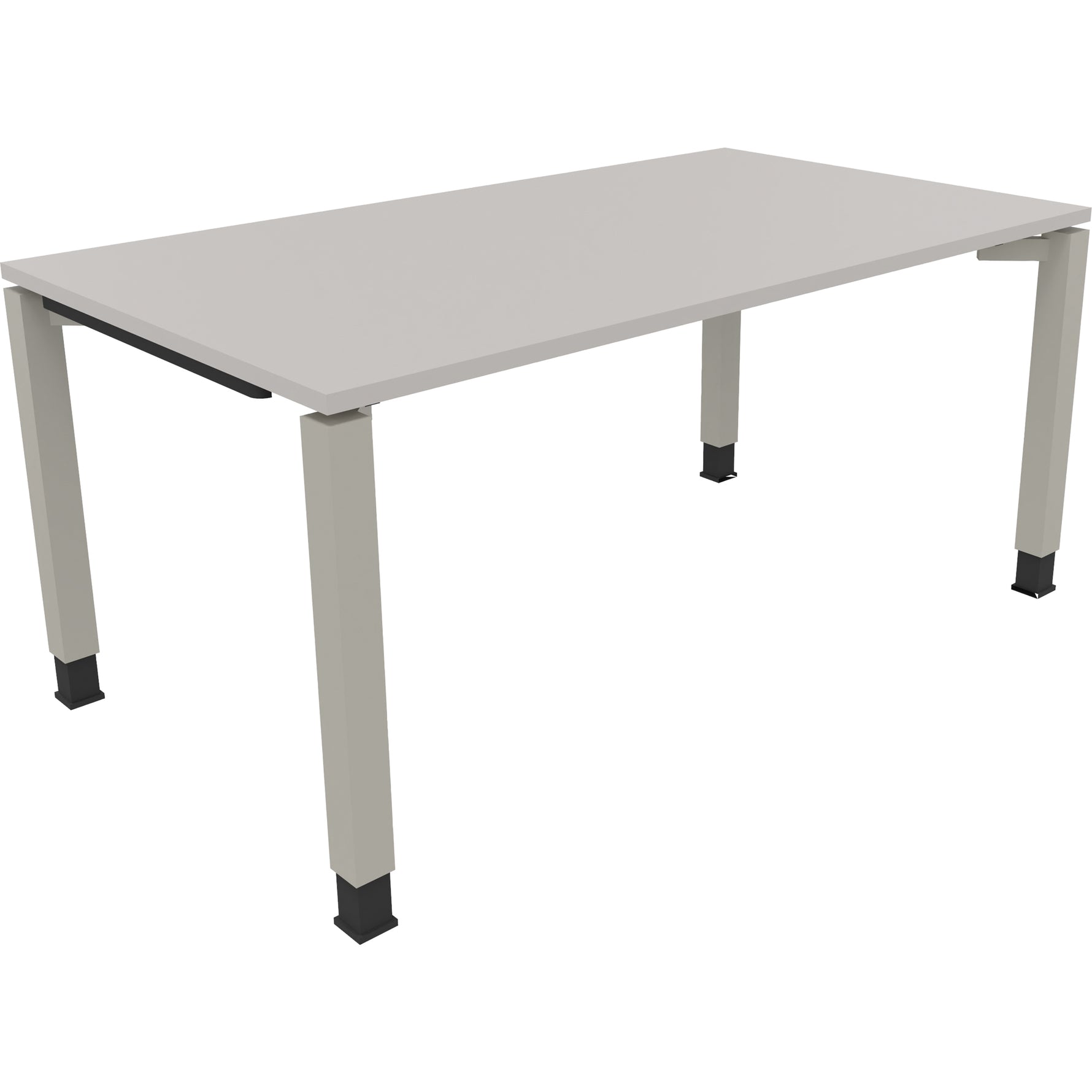 Neutralware Schreibtisch all in one 1.600 x 680-820 x 900 mm (B x H x T) Vierfuß Quadratrohr lichtgrau – Produktbild 2