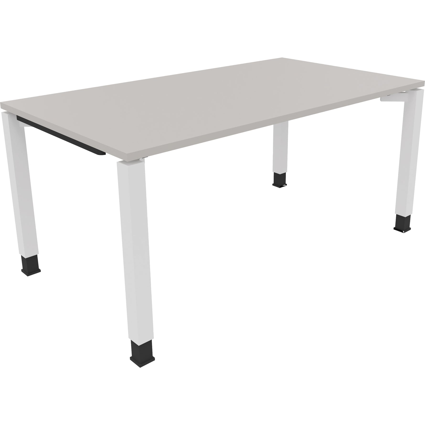 Neutralware Schreibtisch all in one 1.600 x 680-820 x 900 mm (B x H x T) Vierfuß Quadratrohr lichtgrau – Produktbild 3