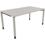 Neutralware Schreibtisch all in one 1.600 x 680-820 x 900 mm (B x H x T) Vierfuß Rundrohr lichtgrau – Produktbild 2