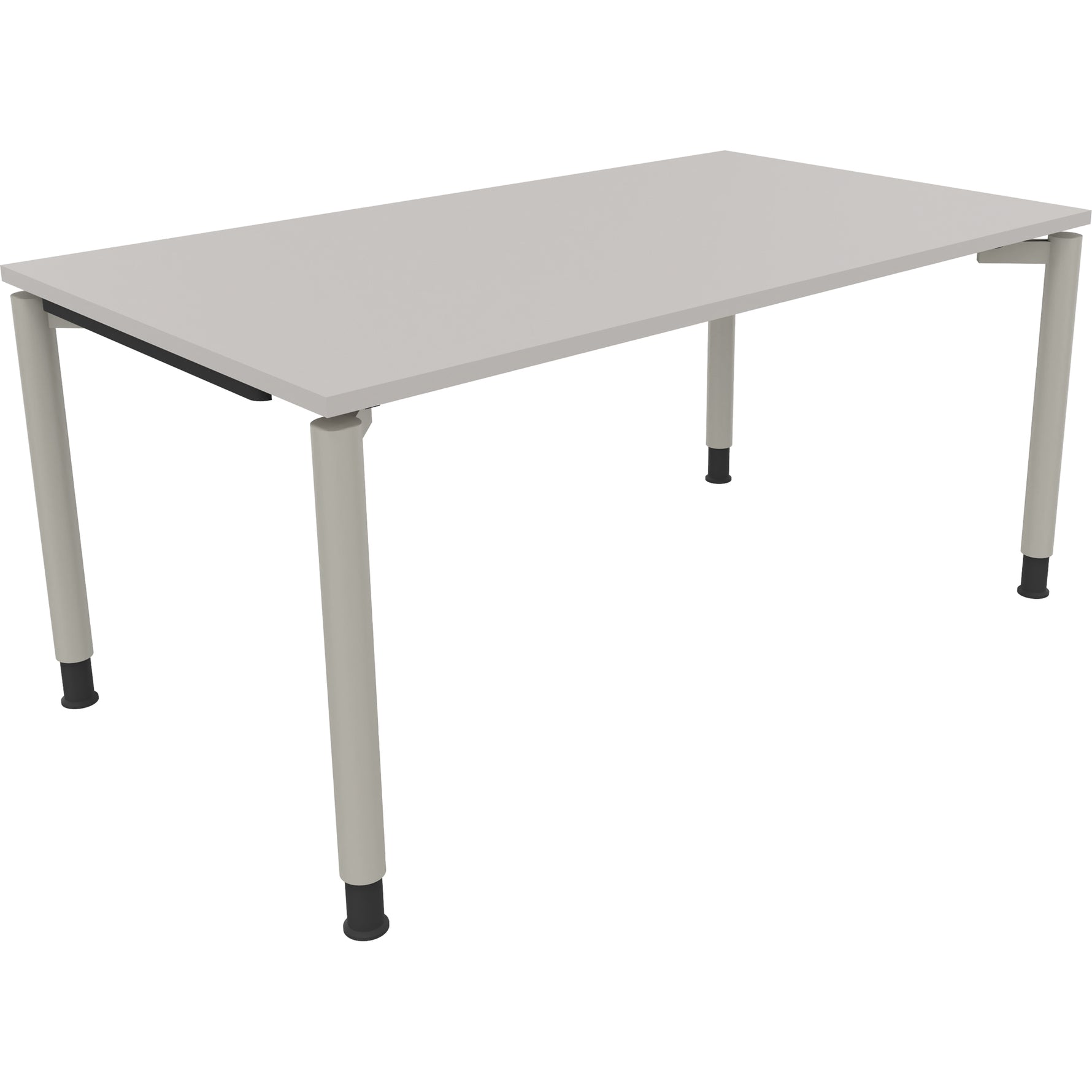 Neutralware Schreibtisch all in one 1.600 x 680-820 x 900 mm (B x H x T) Vierfuß Rundrohr lichtgrau – Produktbild 2