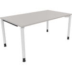 Neutralware Schreibtisch all in one 1.600 x 680-820 x 900 mm (B x H x T) Vierfuß Rundrohr lichtgrau – Produktbild 3