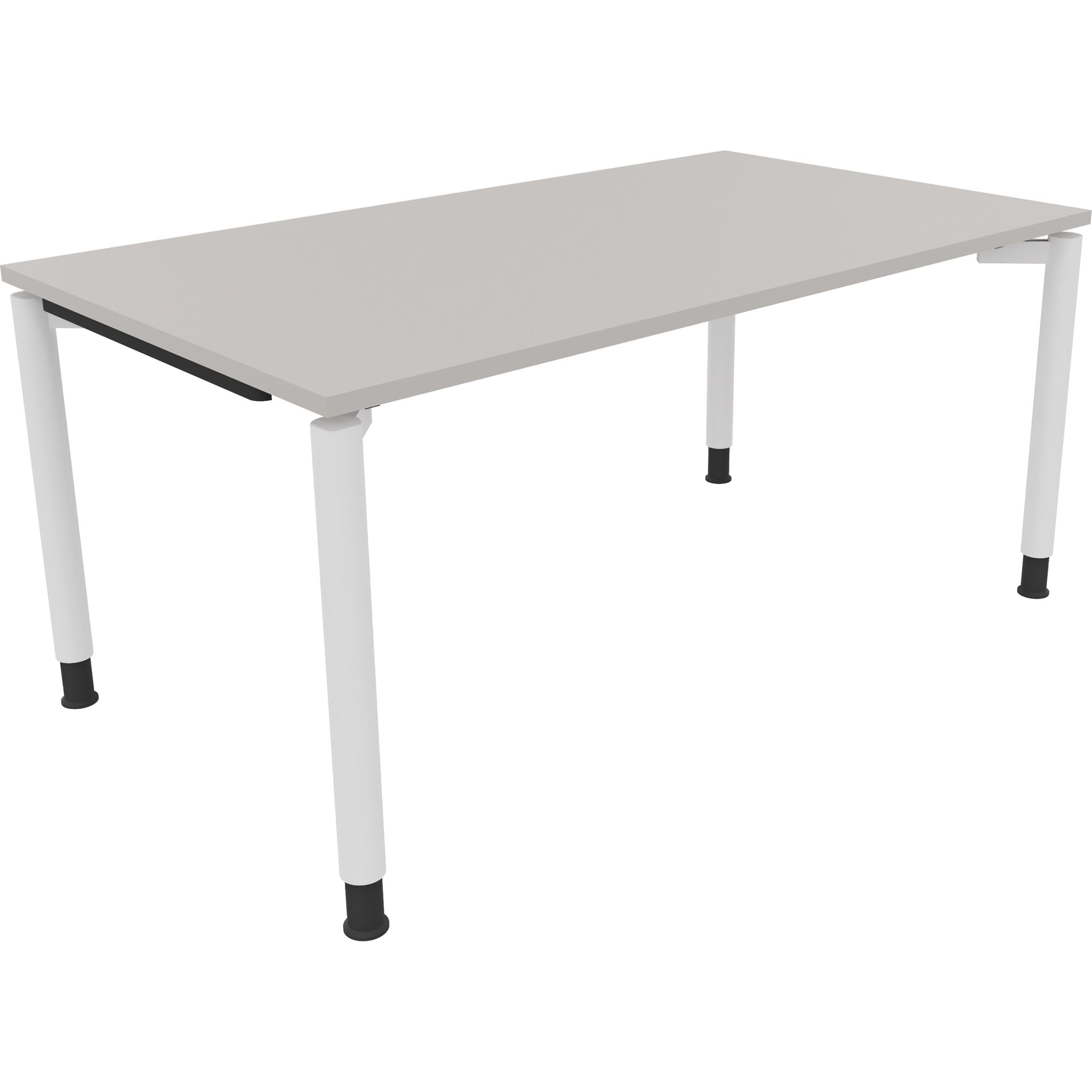 Neutralware Schreibtisch all in one 1.600 x 680-820 x 900 mm (B x H x T) Vierfuß Rundrohr lichtgrau – Produktbild 3