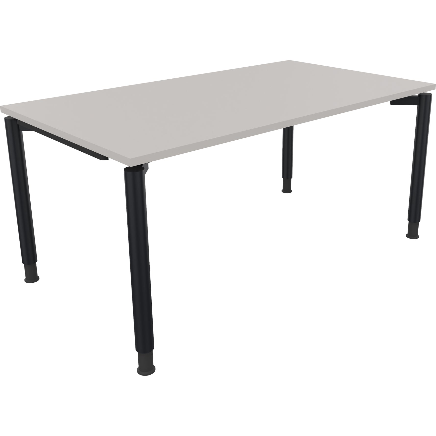 Neutralware Schreibtisch all in one 1.600 x 680-820 x 900 mm (B x H x T) Vierfuß Rundrohr lichtgrau