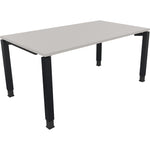 Neutralware Schreibtisch all in one 1.600 x 680-820 x 900 mm (B x H x T) Vierfuß Quadratrohr lichtgrau