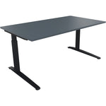 Neutralware Schreibtisch all in one 1.600 x 650-850 x 900 mm (B x H x T) Flachkufe Quadratrohr lavagrau