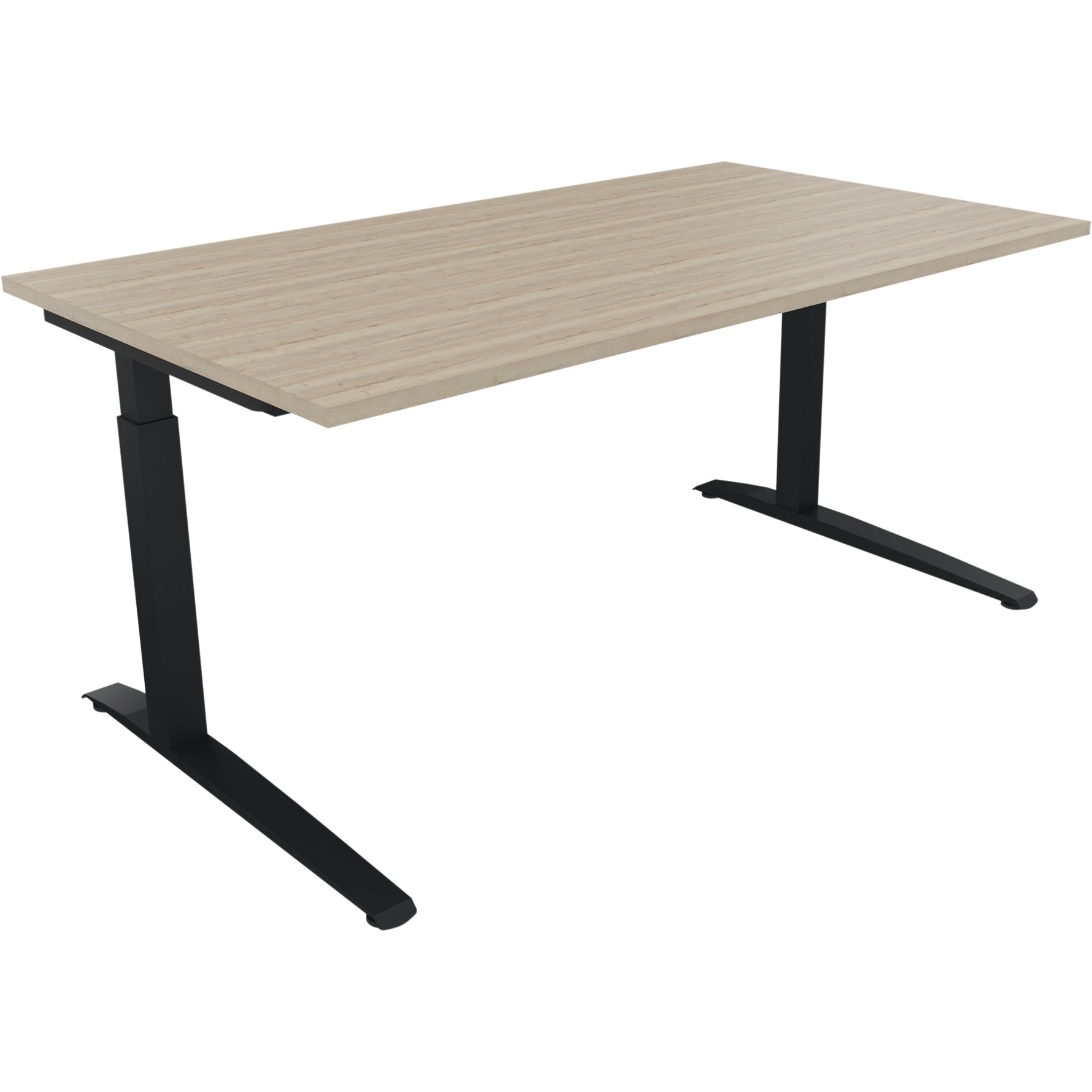 Neutralware Schreibtisch all in one 1.600 x 650-850 x 900 mm (B x H x T) Flachkufe Quadratrohr eiche natur