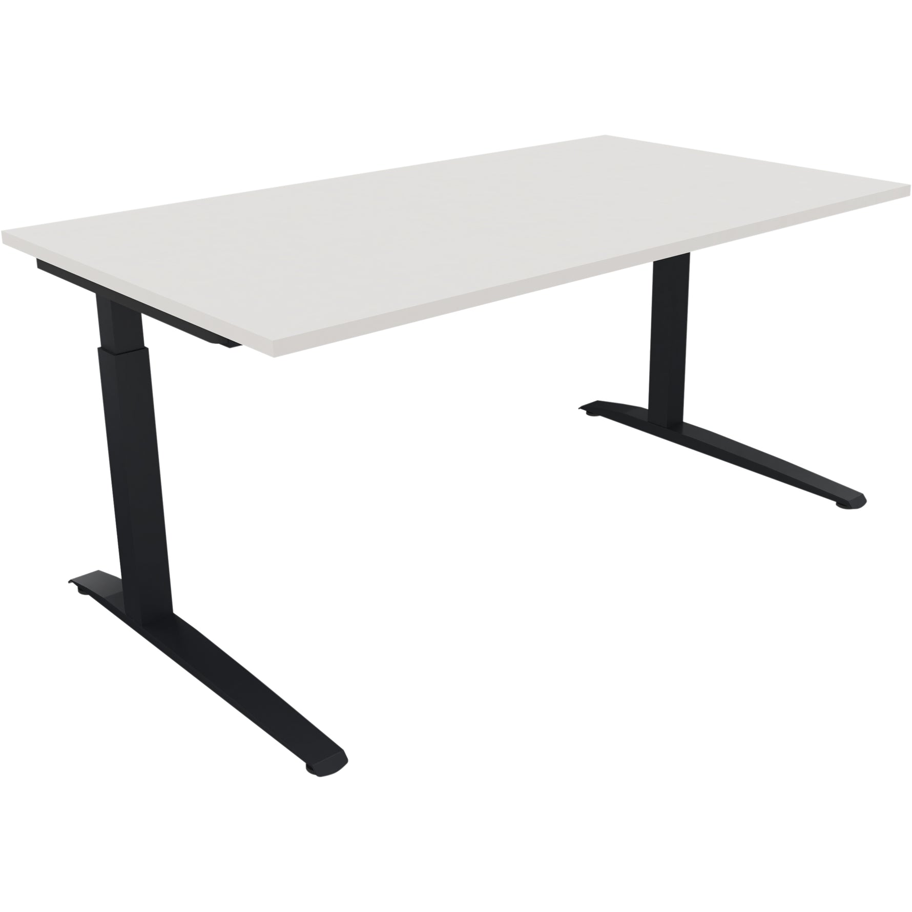 Neutralware Schreibtisch all in one 1.600 x 650-850 x 900 mm (B x H x T) Flachkufe Quadratrohr diamant weiß