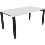 Neutralware Schreibtisch all in one 1.600 x 680-820 x 900 mm (B x H x T) Vierfuß Quadratrohr diamant weiß