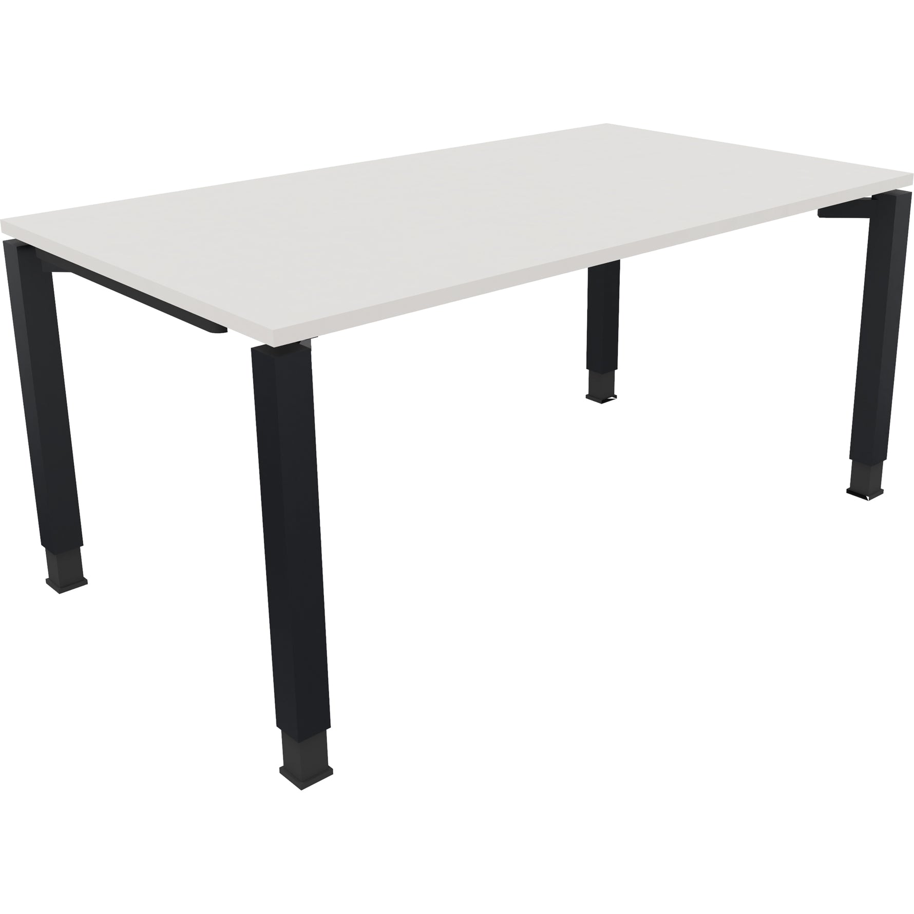 Neutralware Schreibtisch all in one 1.600 x 680-820 x 900 mm (B x H x T) Vierfuß Quadratrohr diamant weiß
