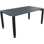 Neutralware Schreibtisch all in one 1.600 x 680-820 x 900 mm (B x H x T) Vierfuß Quadratrohr lavagrau