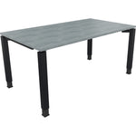 Neutralware Schreibtisch all in one 1.600 x 680-820 x 900 mm (B x H x T) Vierfuß Quadratrohr beton hell