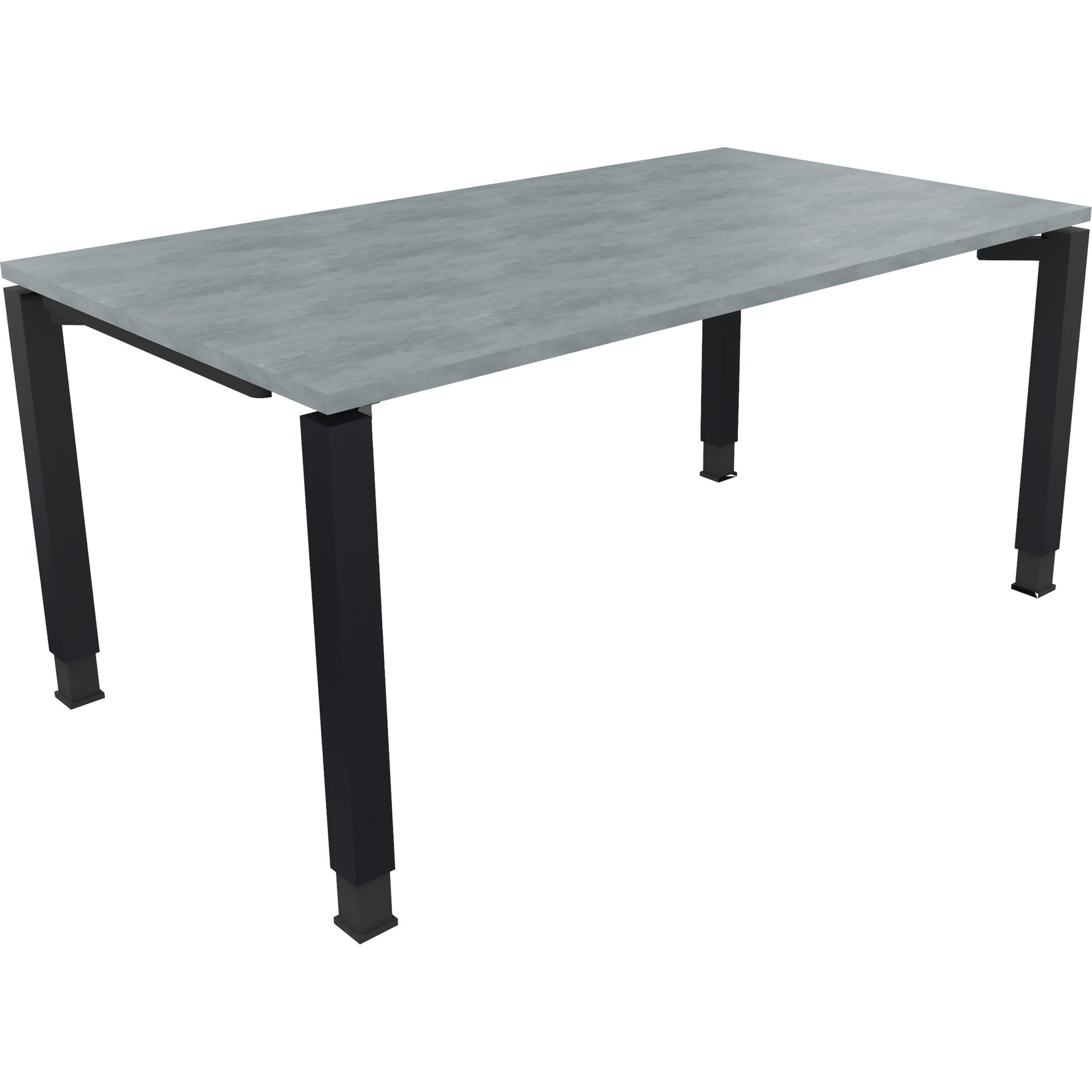 Neutralware Schreibtisch all in one 1.600 x 680-820 x 900 mm (B x H x T) Vierfuß Quadratrohr beton hell