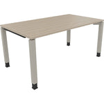 Schreibtisch all in one 1.600 x 680-820 x 900 mm (B x H x T) Vierfuß Quadratrohr eiche natur