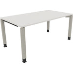 Neutralware Schreibtisch all in one 1.600 x 680-820 x 900 mm (B x H x T) Vierfuß Quadratrohr diamant weiß – Produktbild