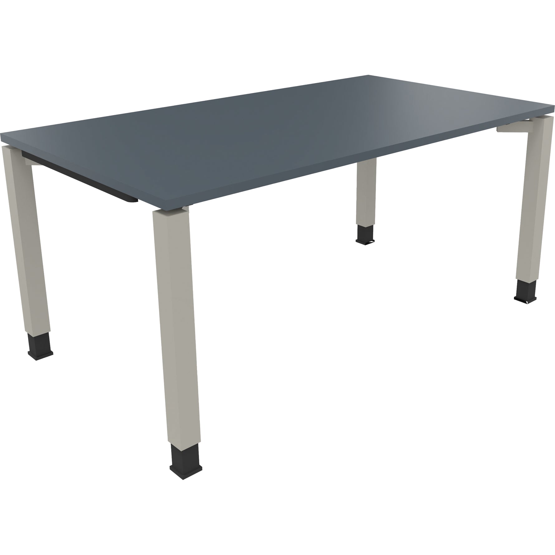Neutralware Schreibtisch all in one 1.600 x 680-820 x 900 mm (B x H x T) Vierfuß Quadratrohr lavagrau – Produktbild 2