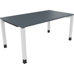 Neutralware Schreibtisch all in one 1.600 x 680-820 x 900 mm (B x H x T) Vierfuß Quadratrohr lavagrau – Produktbild 3