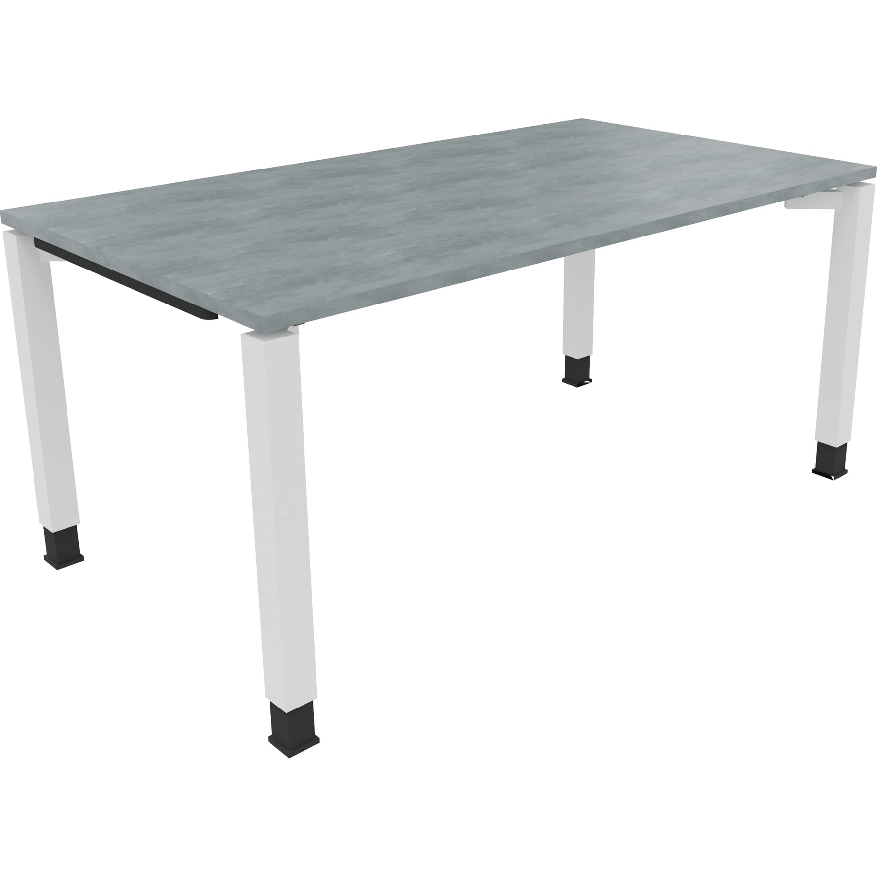 Neutralware Schreibtisch all in one 1.600 x 680-820 x 900 mm (B x H x T) Vierfuß Quadratrohr beton hell – Produktbild 3