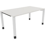 Neutralware Schreibtisch all in one 1.600 x 680-820 x 900 mm (B x H x T) Vierfuß Quadratrohr diamant weiß – Produktbild