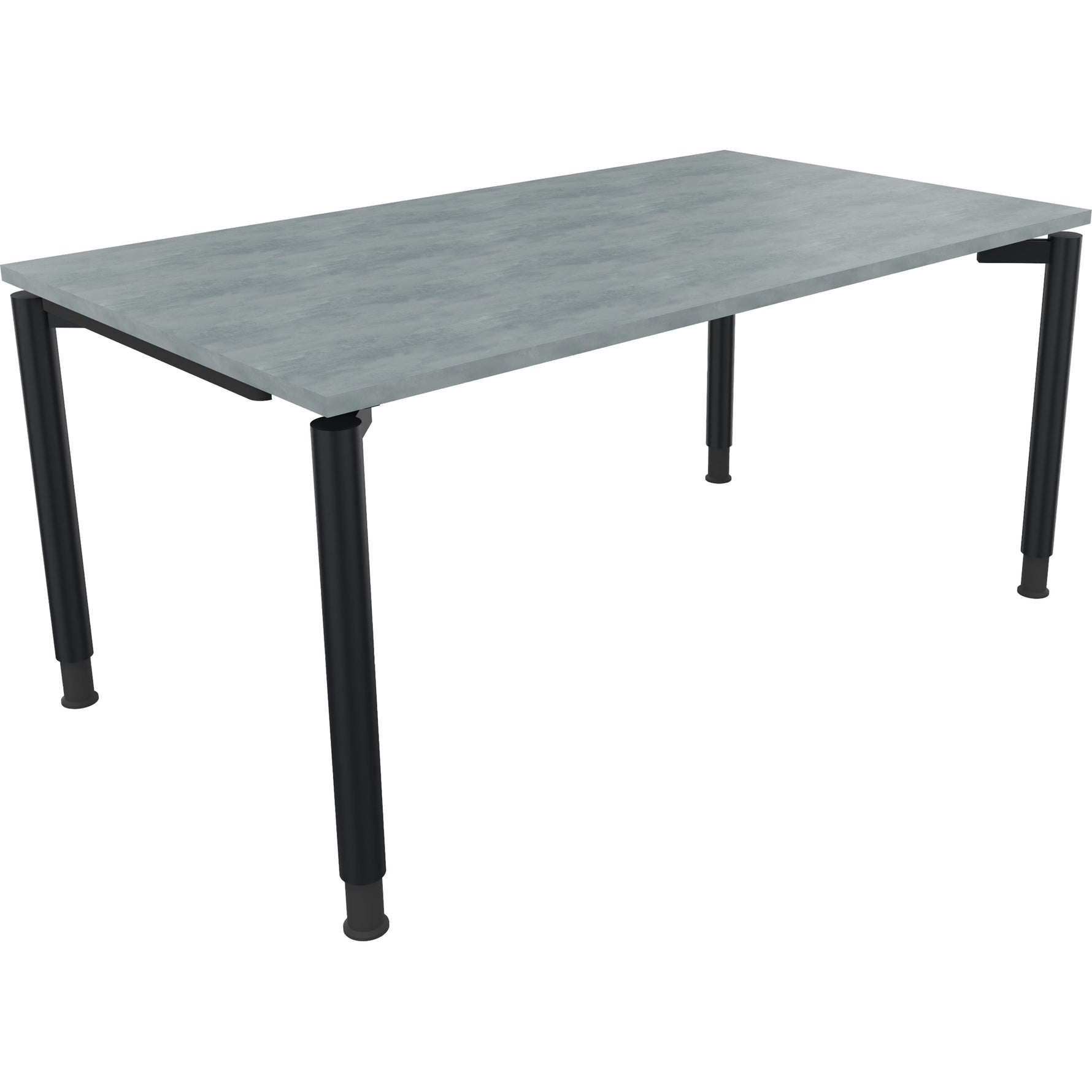 Neutralware Schreibtisch all in one 1.600 x 680-820 x 900 mm (B x H x T) Vierfuß Rundrohr beton hell