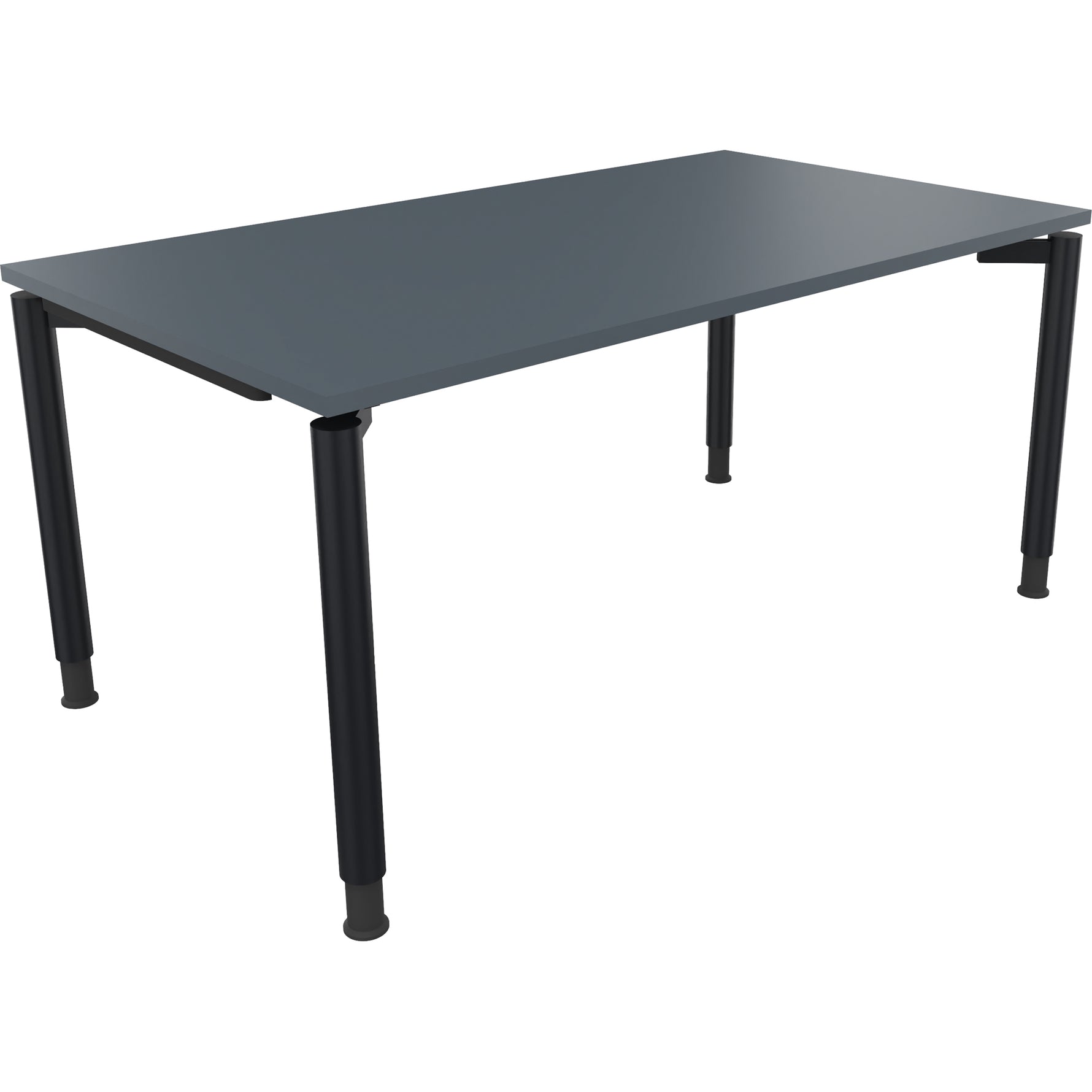 Neutralware Schreibtisch all in one 1.600 x 680-820 x 900 mm (B x H x T) Vierfuß Rundrohr lavagrau