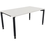 Neutralware Schreibtisch all in one 1.600 x 680-820 x 900 mm (B x H x T) Vierfuß Rundrohr diamant weiß