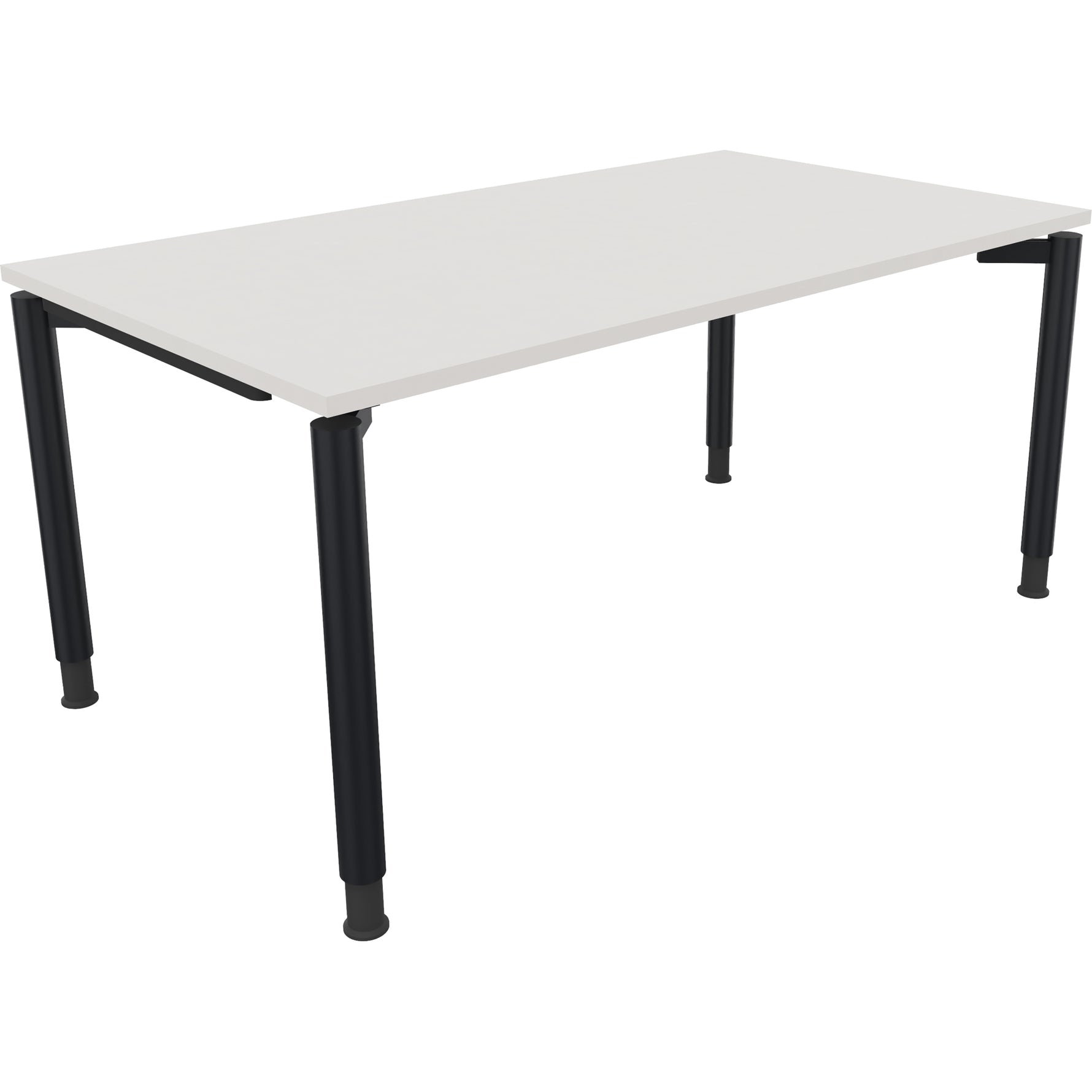 Neutralware Schreibtisch all in one 1.600 x 680-820 x 900 mm (B x H x T) Vierfuß Rundrohr diamant weiß