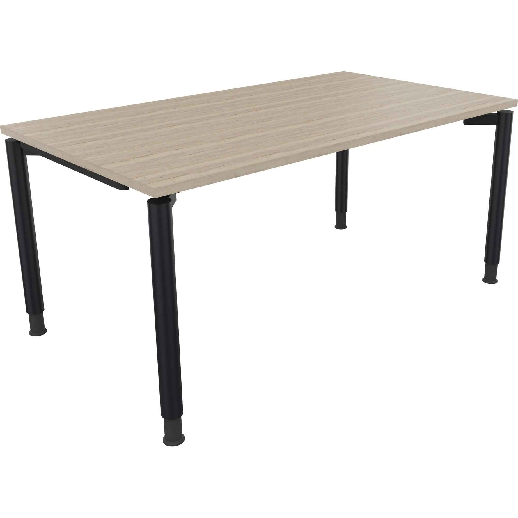 Schreibtisch all in one 1.600 x 680-820 x 900 mm (B x H x T) Vierfuß Rundrohr eiche natur