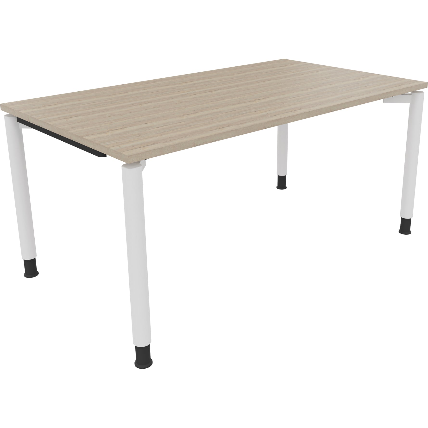 Neutralware Schreibtisch all in one 1.600 x 680-820 x 900 mm (B x H x T) Vierfuß Rundrohr eiche natur – Produktbild 3