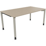 Neutralware Schreibtisch all in one 1.600 x 680-820 x 900 mm (B x H x T) Vierfuß Rundrohr eiche natur – Produktbild 2